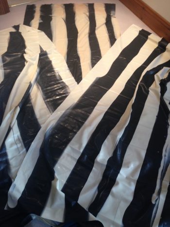Black and white Vertical stripe latex