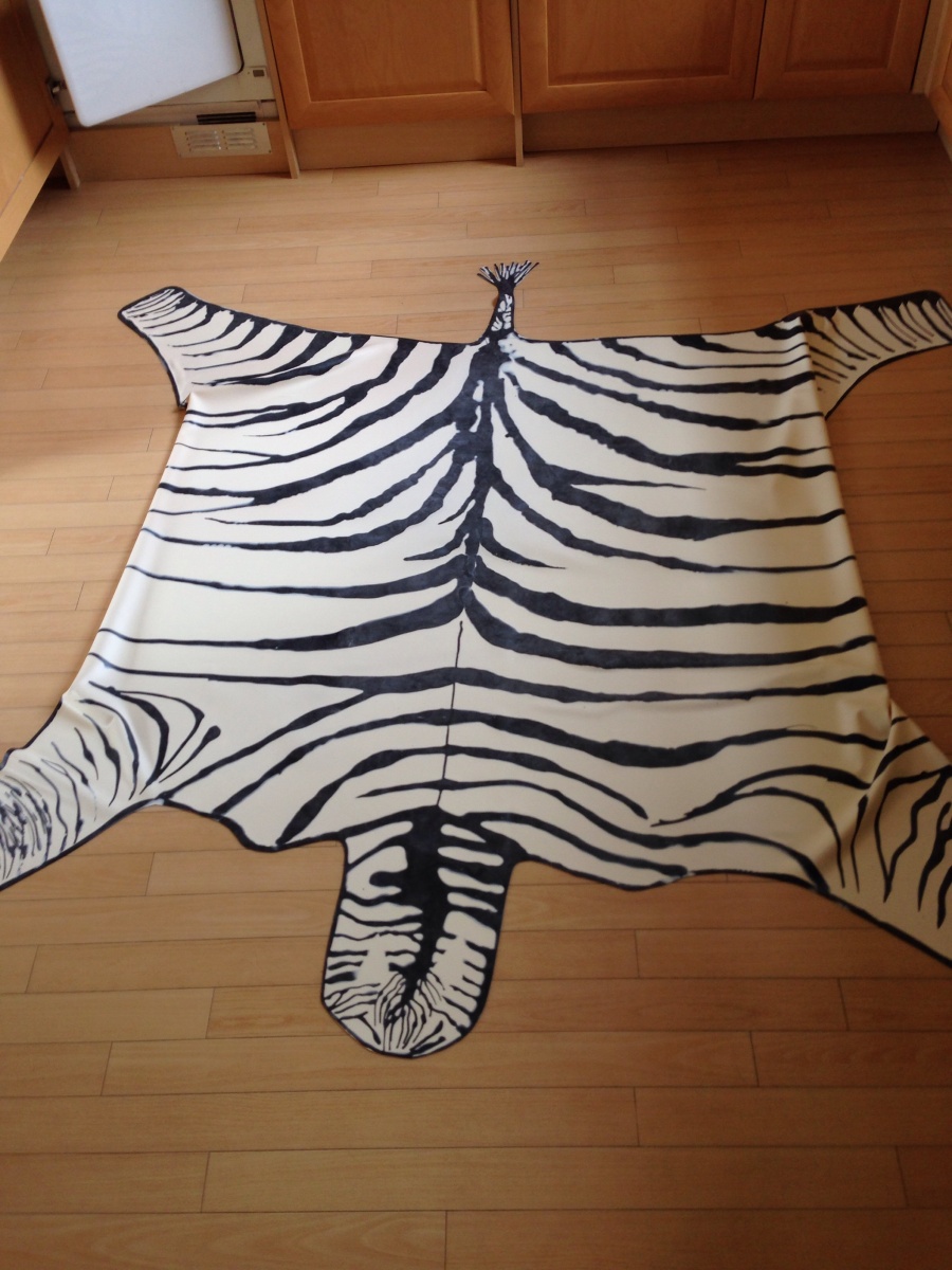 IMG_4608 Yummy Gummy Black and White Zebra patterned latex rug