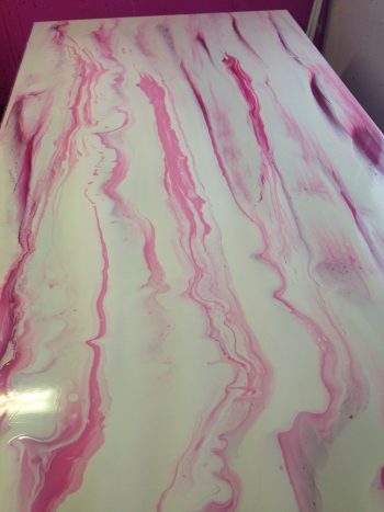Yummy Gummy Latex Stripe Marble White and pink