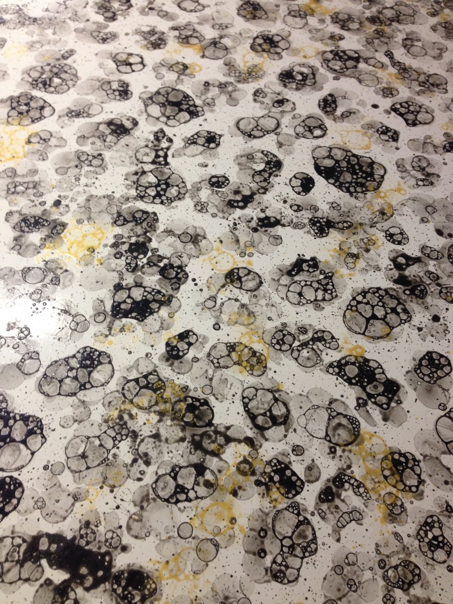 IMG_6487 Yummy Gummy Latex Bubble Marble White with gold and black bubbles