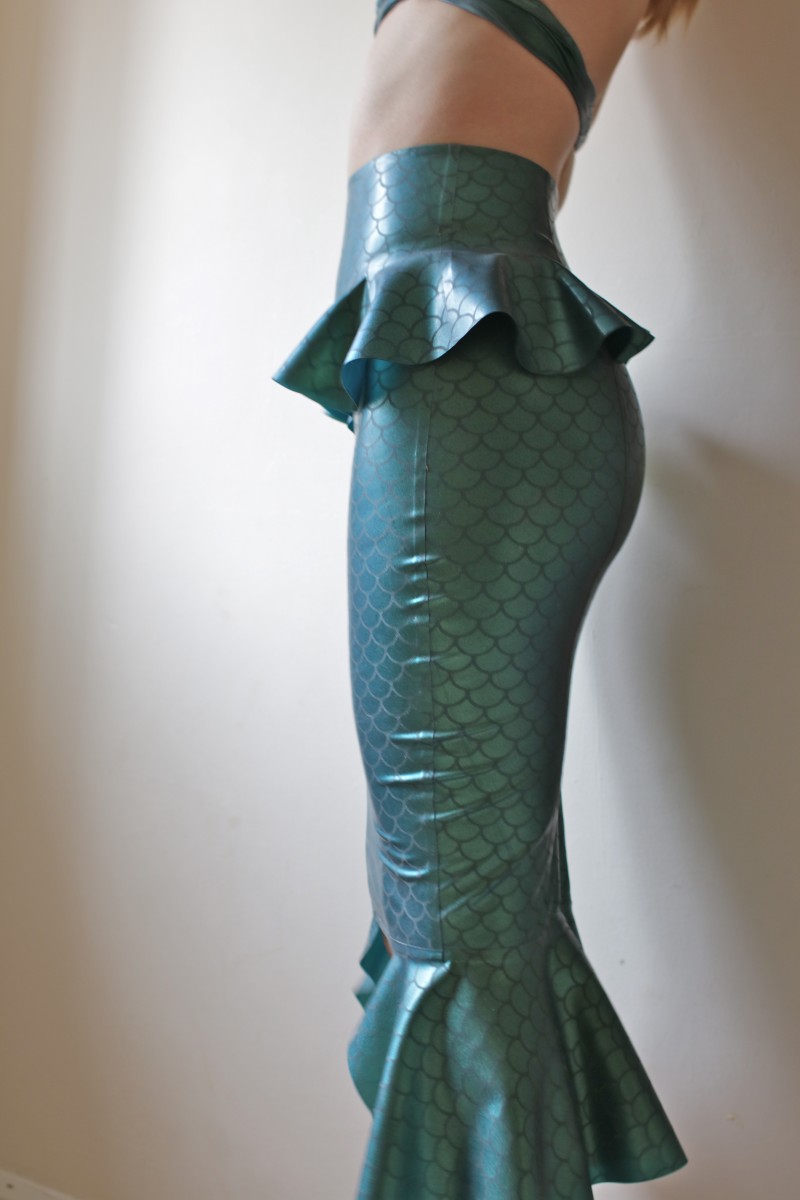 IMG_8779 Yummy Gummy Latex Mermaid Pencil Skirt in etched mermaid