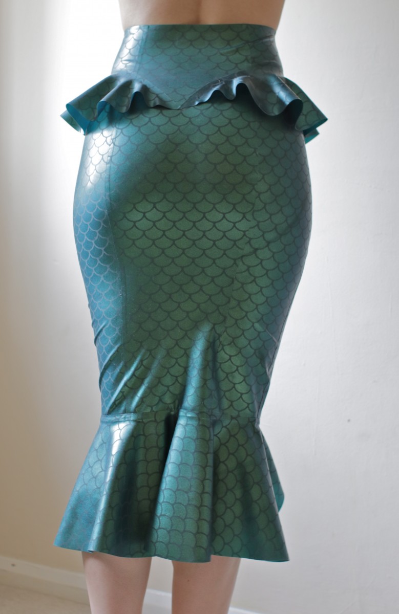 IMG_8781 Yummy Gummy Latex Mermaid Pencil Skirt in etched mermaid