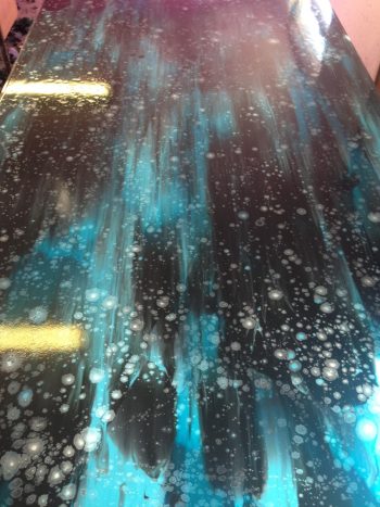 Blue and light blue galaxy latex