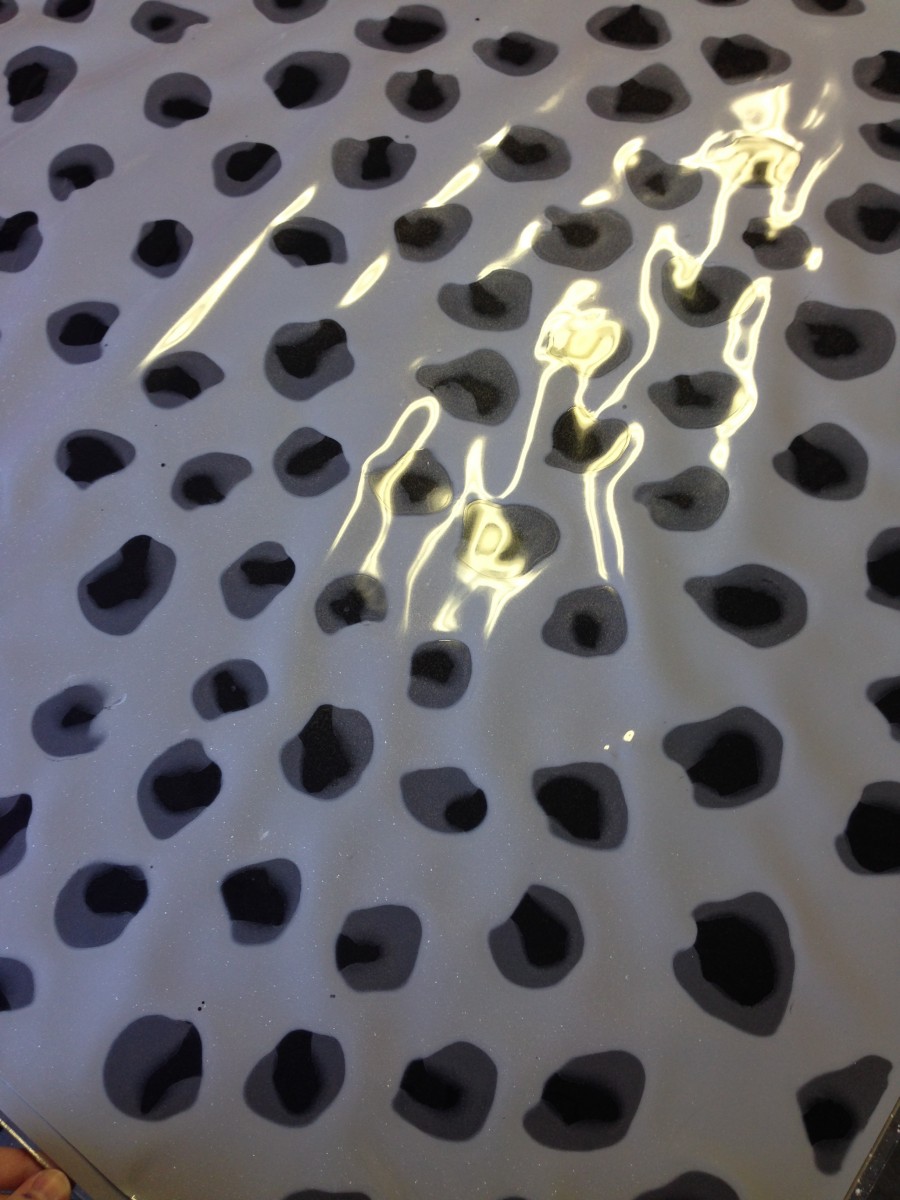 IMG_9246 Light metallic grey, dark metallic grey and metallic black C shaped leopard print latex