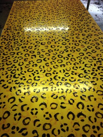 Yummy gummy latex gold medium leopard print latex