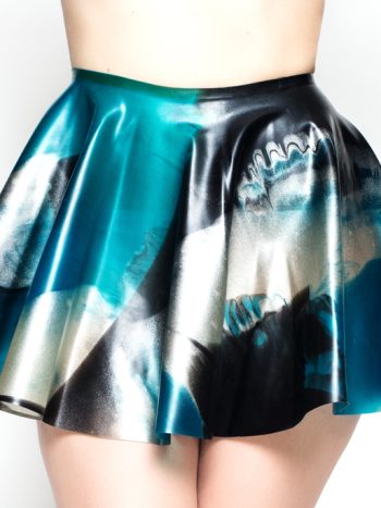 Yummy Gummy Latex circle skirt in blue marble