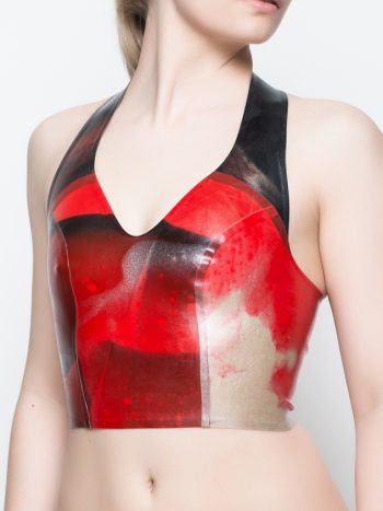 Yummy Gummy Latex Red marble halter top