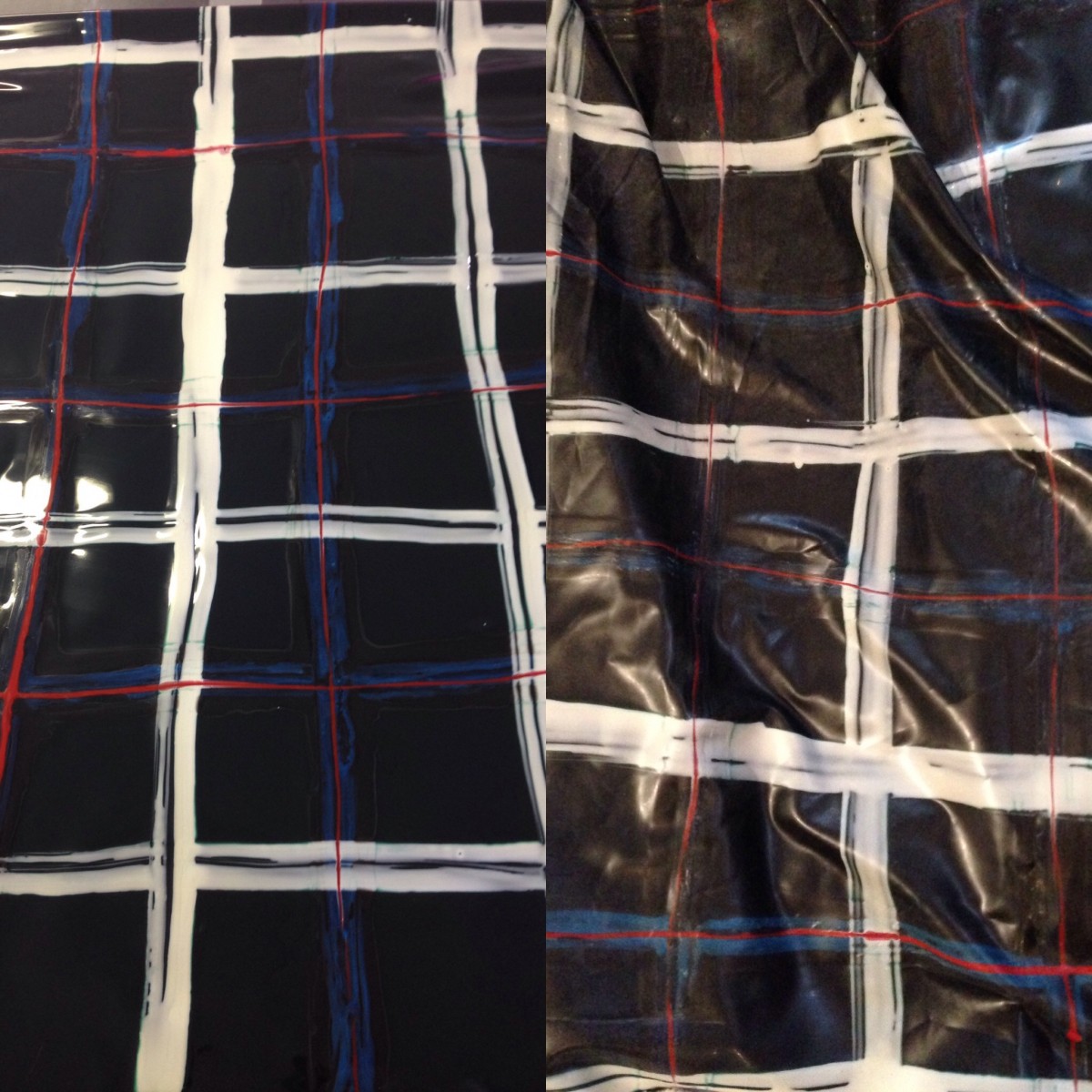 WTVL2004 Yummy Gummy Latex Dark Green, White, Blue and red tartan Latex