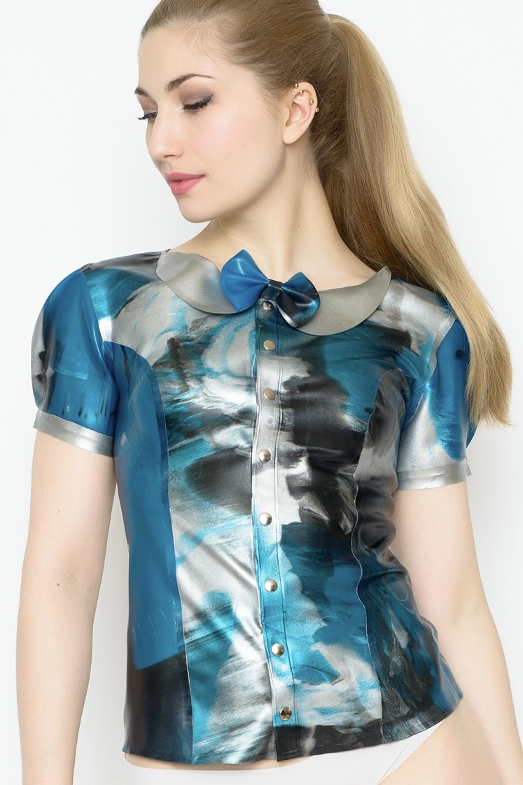 Yummy-Gummy-6-2 Yummy Gummy Latex Short sleeve blouse blue marble