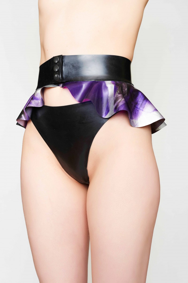 Yummy-Gummy032 Yummy Gummy Latex peplum belt purple marble